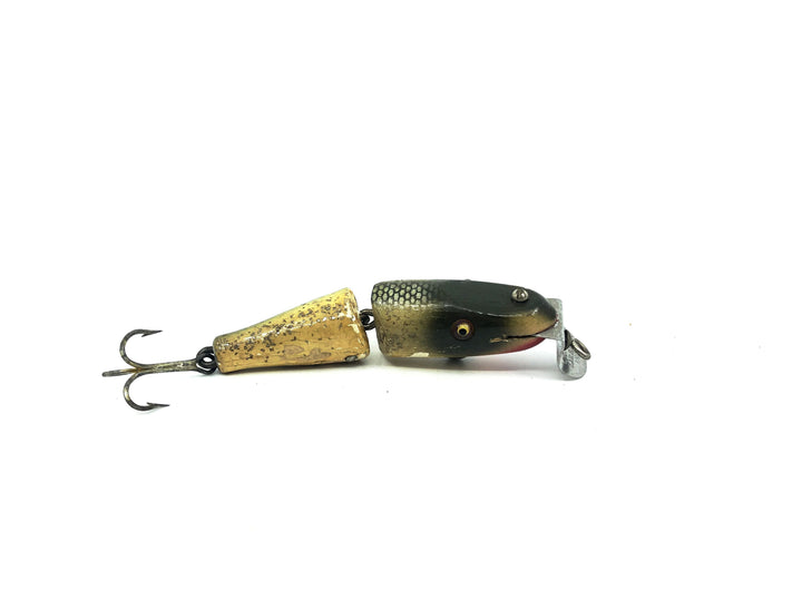 Creek Chub 2700 Baby Jointed Pikie Minnow in Silver Flash Color 2718 Wooden Lure Glass Eyes