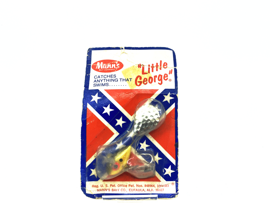 Esca Da Pesca Vintage Mann's Little George 1/2 Oz - Argento Nero Maculato - Nuova In Scatola
