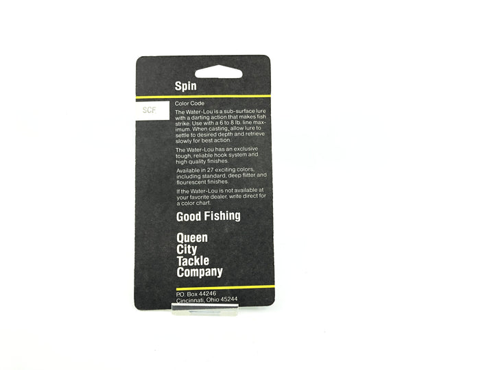 Queen City Tackle Company Spin Model Water-Lou SCF Minnow Silver Flitter Body Color on Card