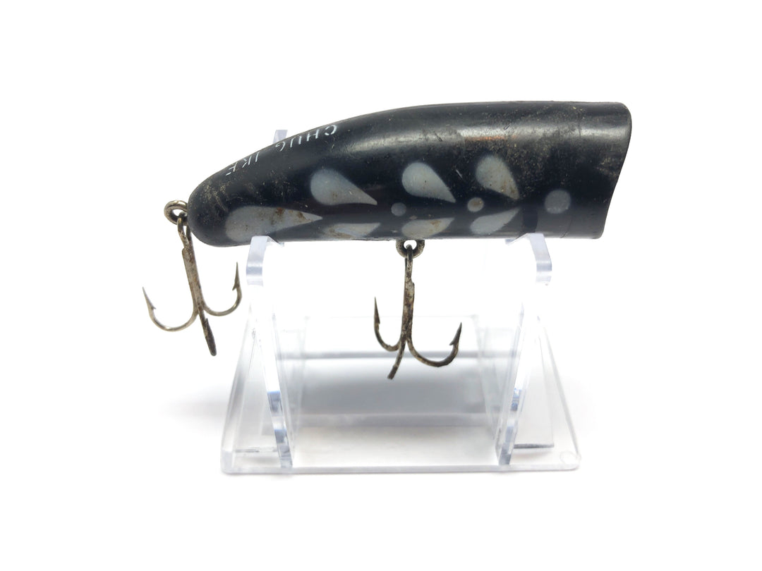 Kautzky Lazy Ike Chug Ike Black with White Pattern Vintage Fishing Lure