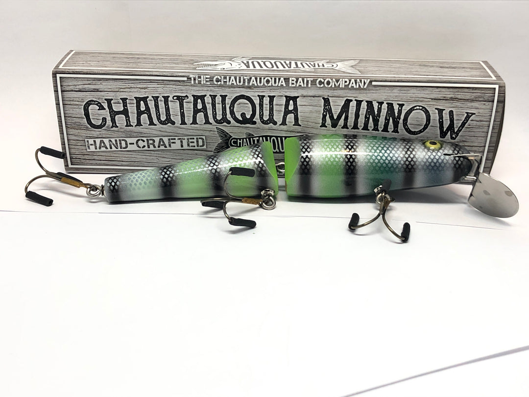 Jointed Chautauqua 8" Minnow Musky Lure Special Order Color "Green Cobra"