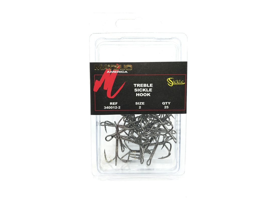 Matzuo American Treble Sickle Hook Size 2 Qty 25 Ref 340012-2