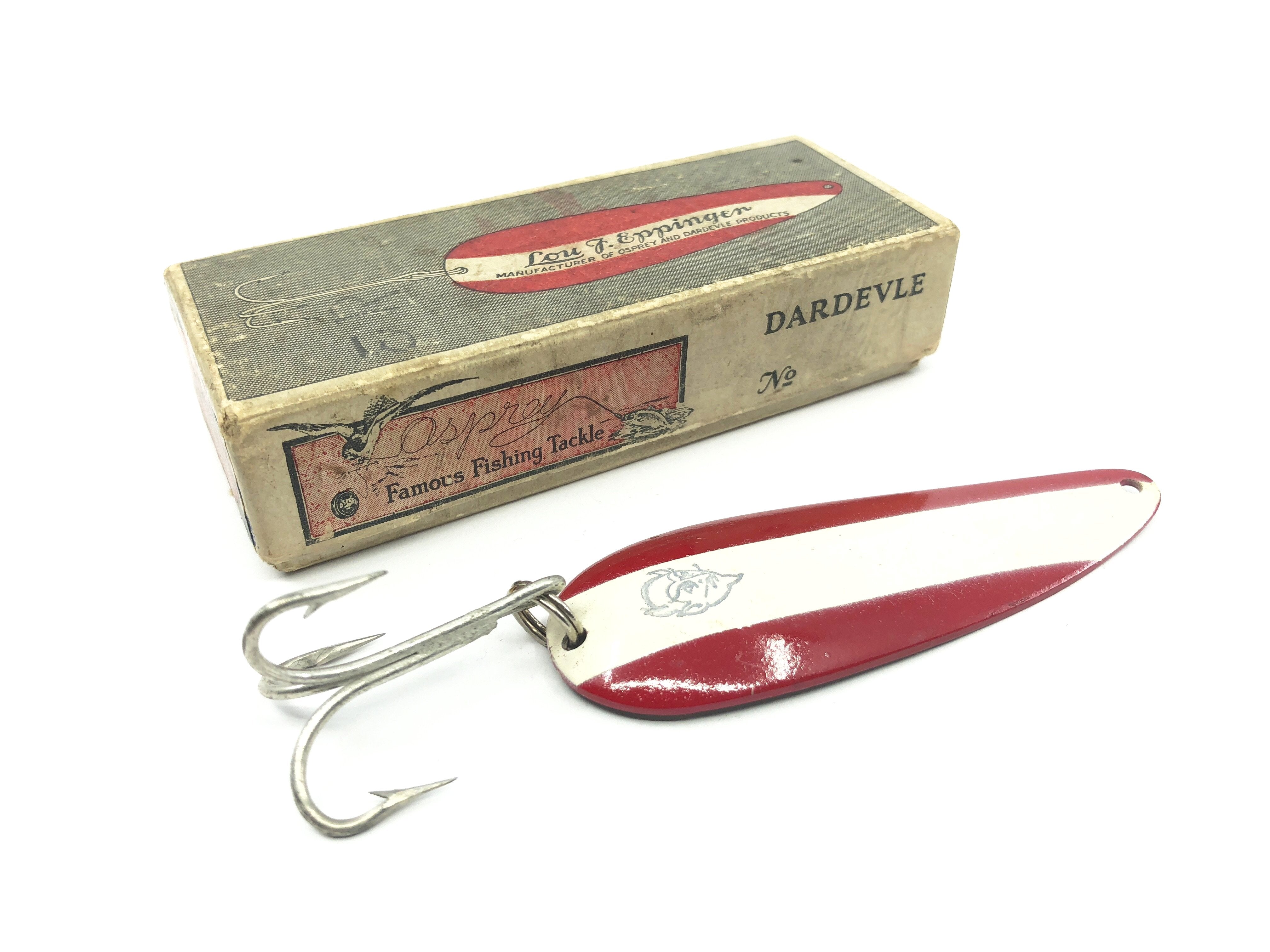 collectible fishing lures for sale dardevle Vintage Yellow and Red Lure Spinner – The Cat Vintage and with literally over 100 different color patterns to choose from you can certainly find the right color to match the forage in your home waters Vintage Eppinger Dardevle Detroit (1950s),