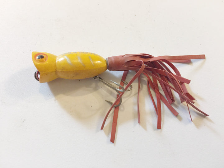 Fred Arbogast Hula Popper Fly Rod Size Yellow with Ribs