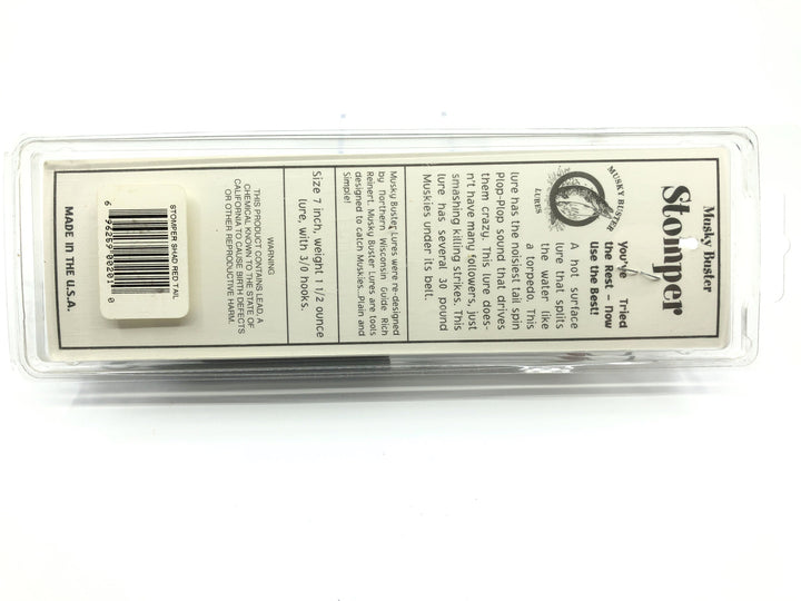Musky Buster Stomper Lure Shad Red Tail Color New on Card
