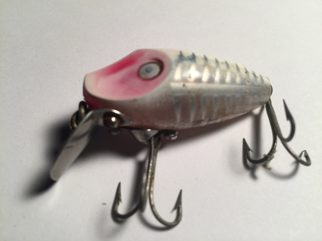 Leurre Vintage Heddon Midget Digit River Runt - Vert Avec Os Noir