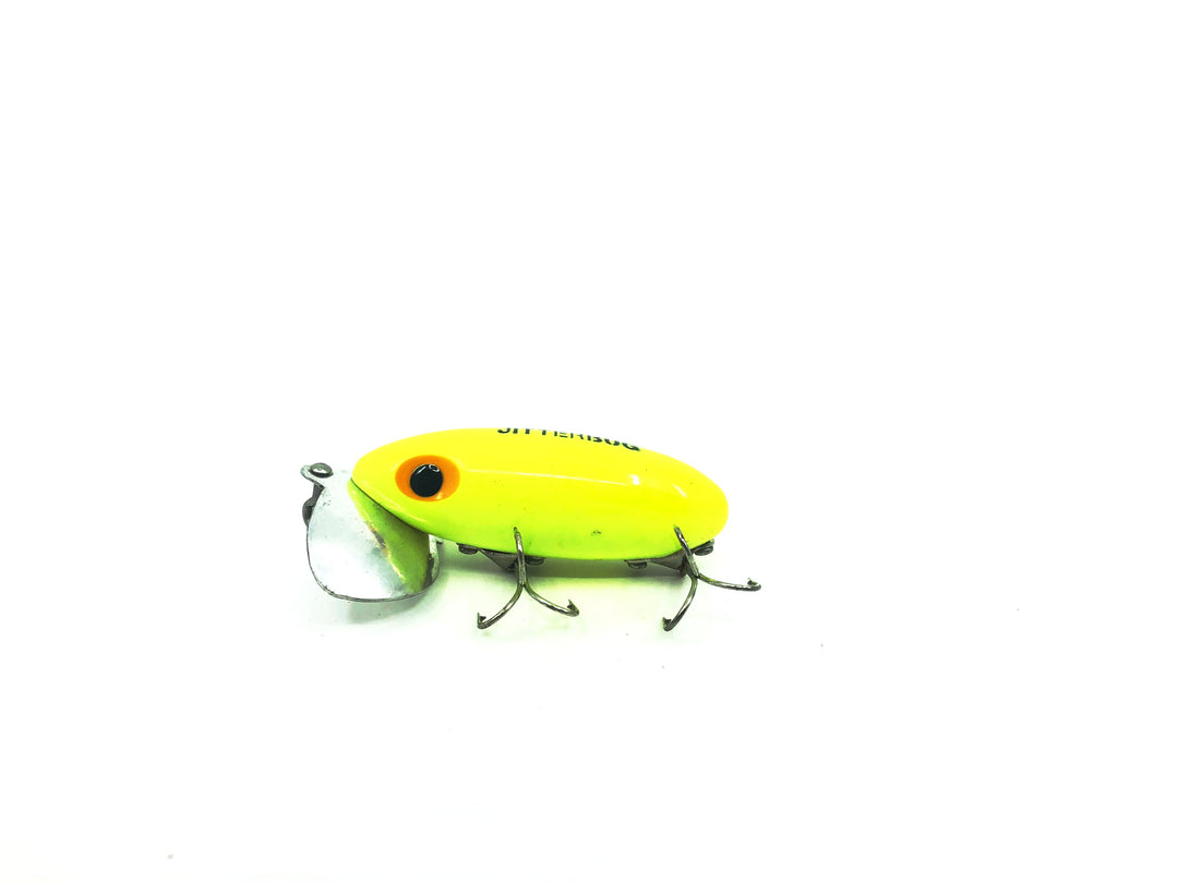 Arbogast Jitterbug Chartreuse #81 Color, Flat-Eyed Model