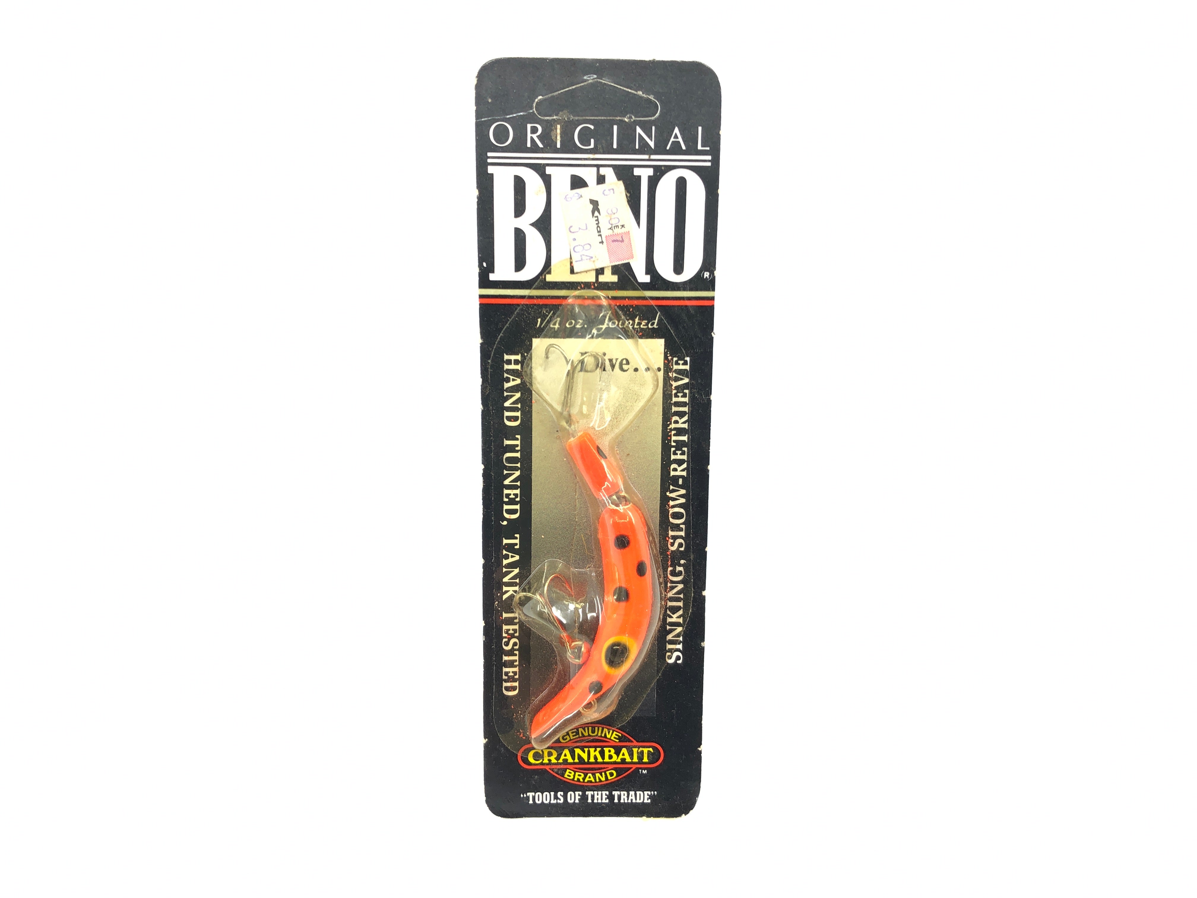 beno fishing lures Crankbait Corp Beno Lure Orange with Black Dots New on Card Old Stock – My  Bait Shop, LLC