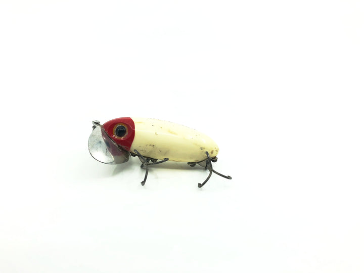 Arbogast Jitterbug White/Red Color, Vintage Bugged-Eyed Model