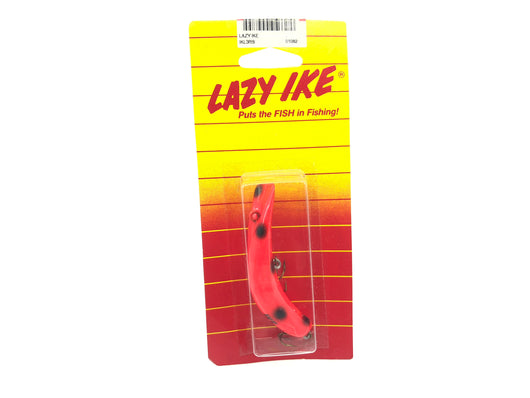 Lazy Ike New on Card Fluorescent Red Spotted Color Size 3