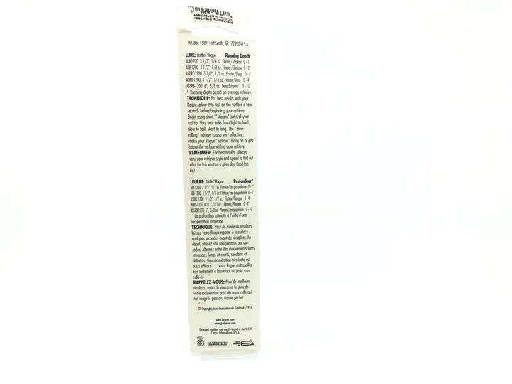 Smithwick Deep Suspending Rattlin' Rogue Silver Black Back Color New on Card