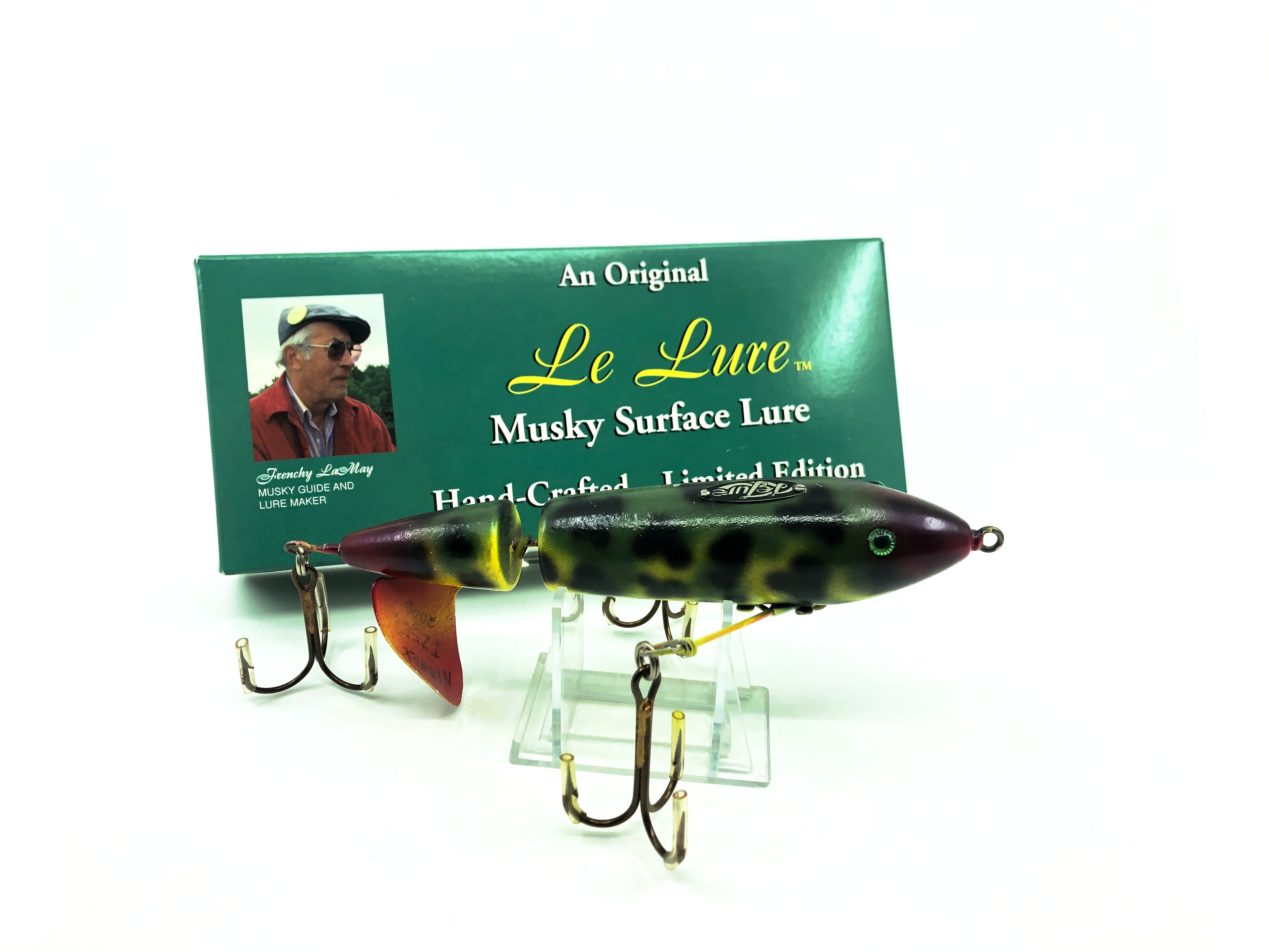 Le Lure Musky Surface Lure, Whopper Plopper Type Lure, Greg Nimmer Repaint  Color with Box