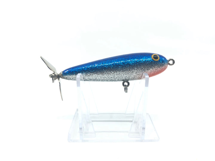 Hookless Propeller Crankbait Blue Silver and Red Color