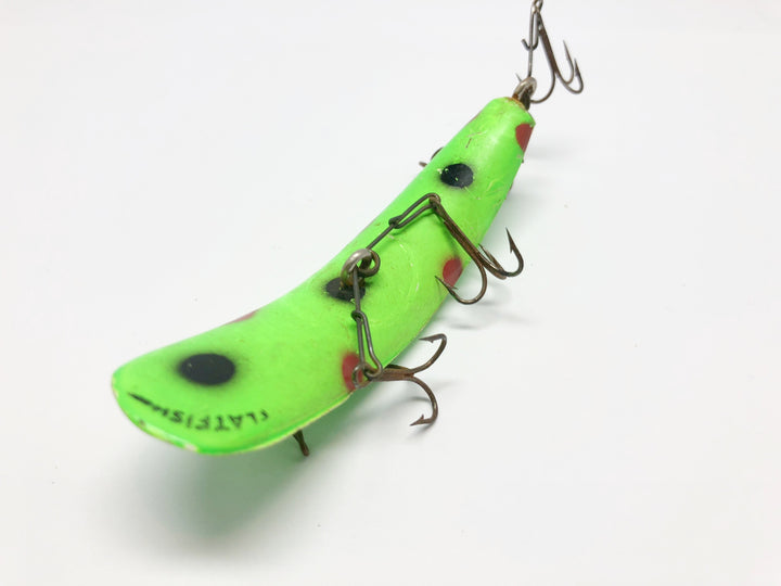 Helin Flatfish T4 Neon Green with Red and Black Dots Color