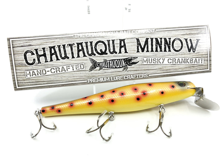 Chautauqua 8" Minnow Musky Lure Special Order Color "Orange with Black Spots"
