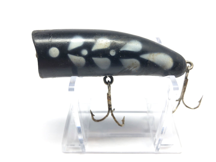 Kautzky Lazy Ike Chug Ike Black with White Pattern Vintage Fishing Lure