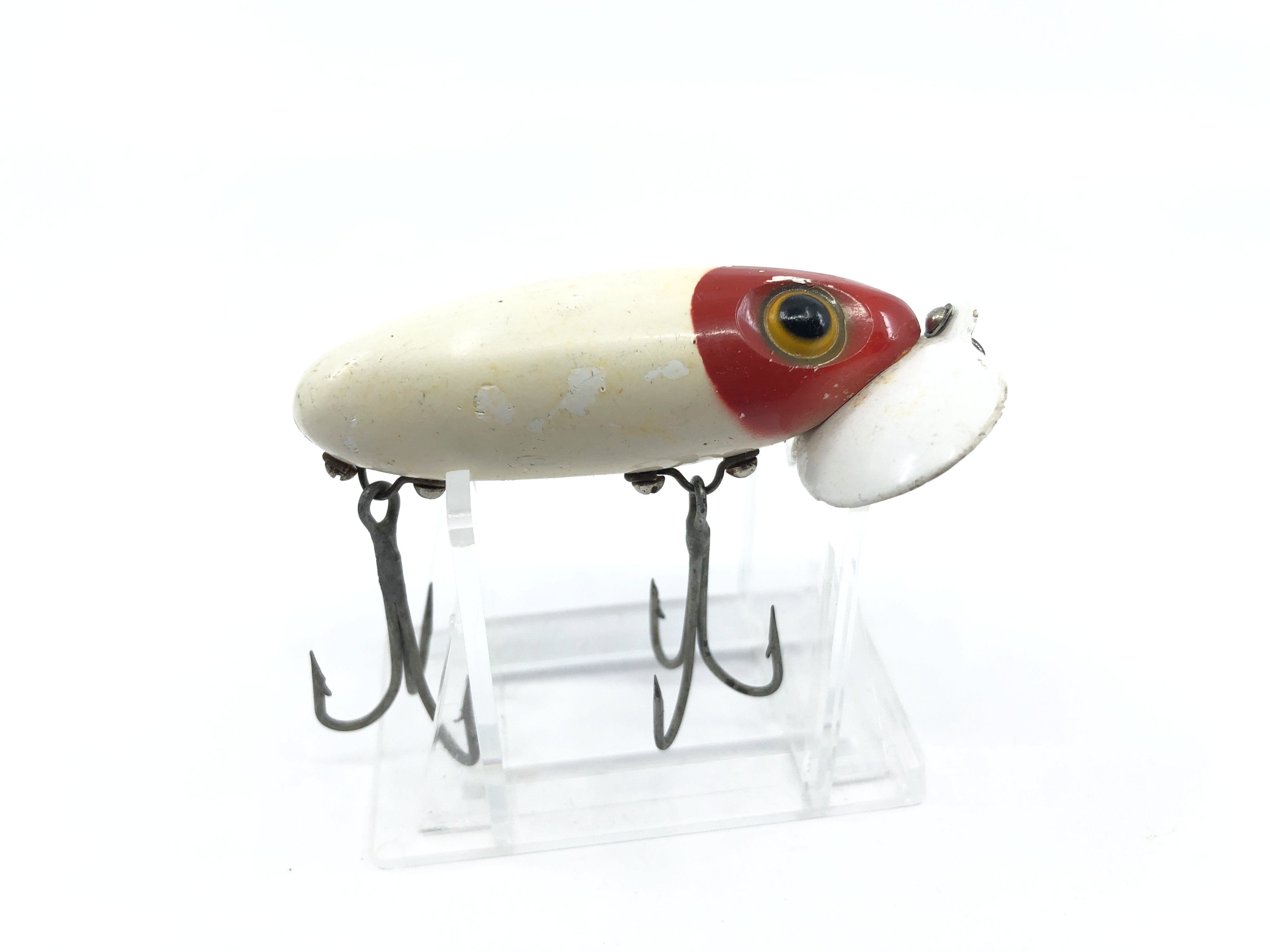 arbogast platic lip jitterbug wwii fishing lure Arbogast Plastic Lip Jitterbug 1940's WWII Era Red White Color