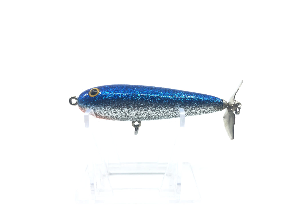 Hookless Propeller Crankbait Blue Silver and Red Color