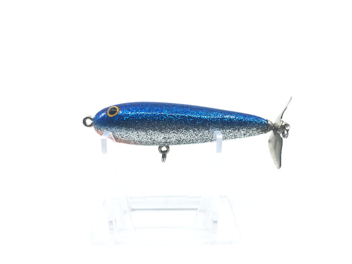 Hookless Propeller Crankbait Blue Silver and Red Color