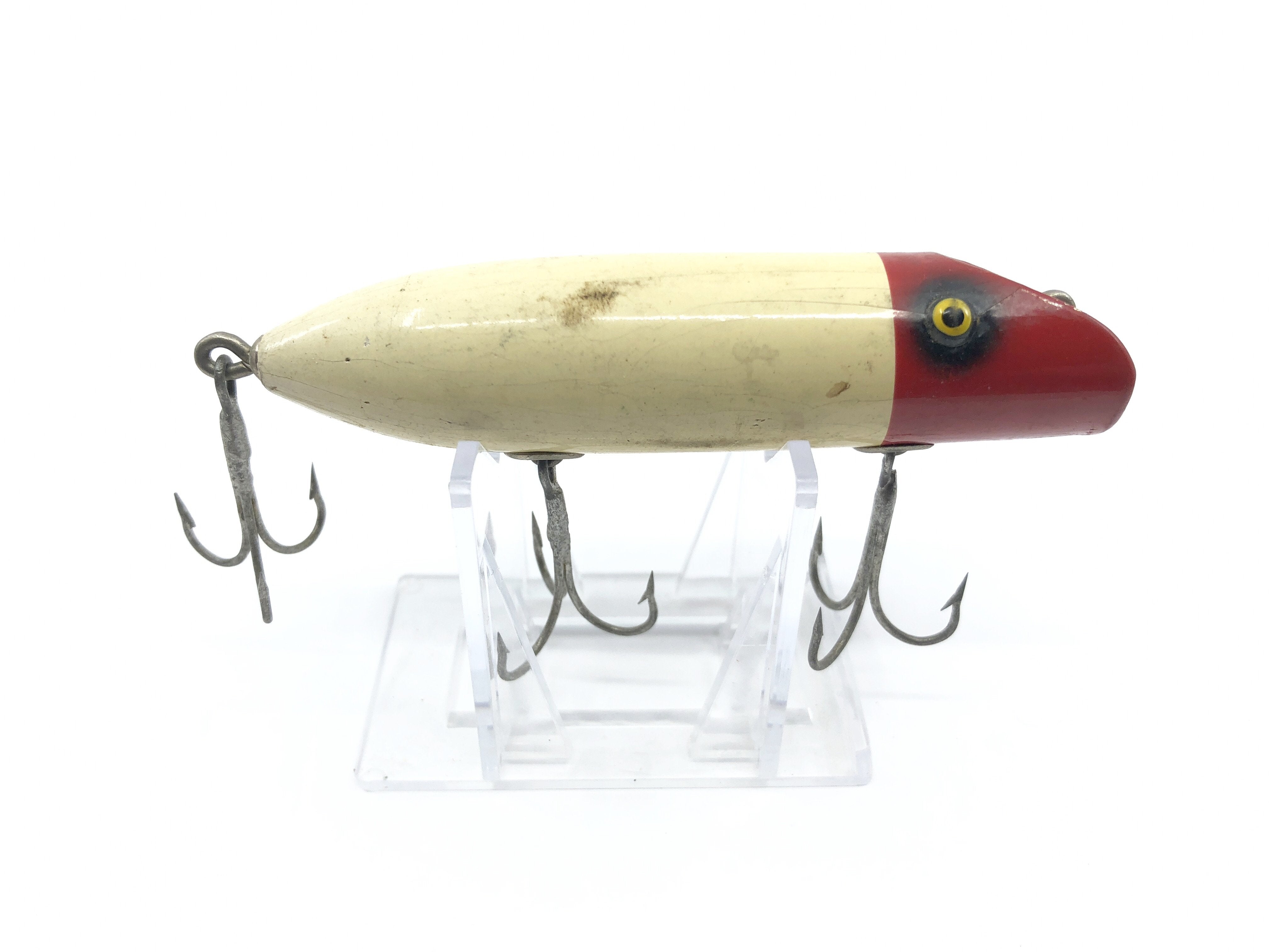 antique wooden bass lures South Bend Bass Oreno Red and White Tack Eyes – My Bait Shop, LLC