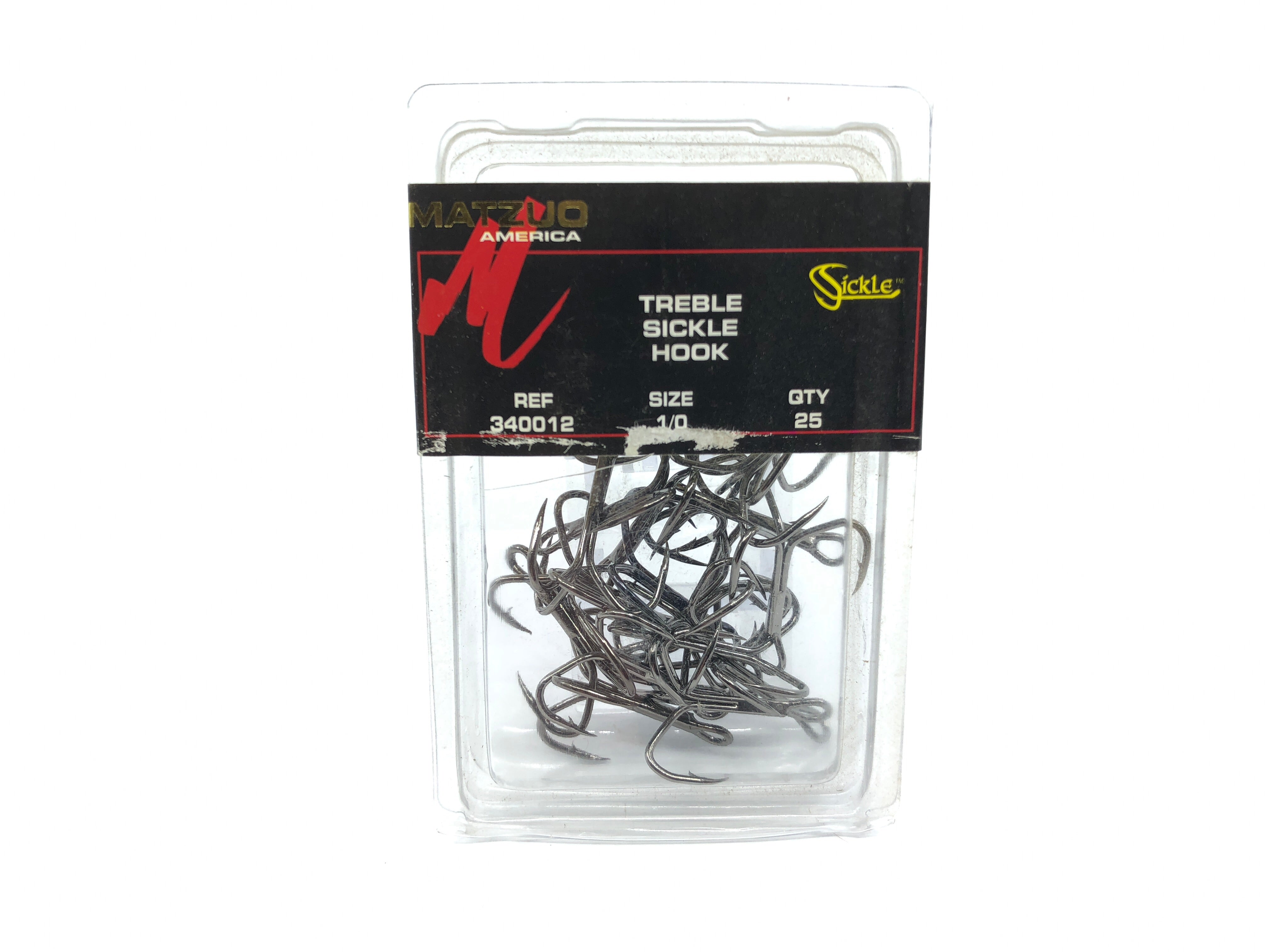 Matzuo American Treble Sickle Hook Size 1/0 Qty 25 Hooks Ref 340012 Matzuo American Treble Sickle Hook Size 1/0 Qty 25 Hooks Ref 340012