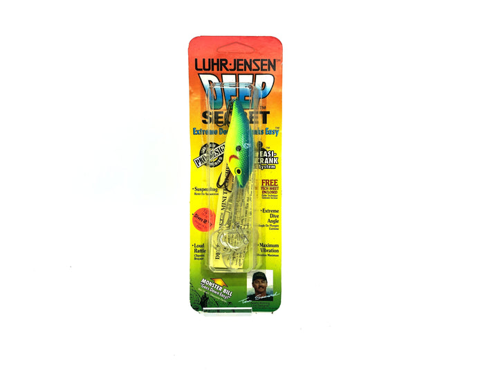 Luhr-Jensen Deep Secret in Crystal/Chartreuse/Blue Color New on Card