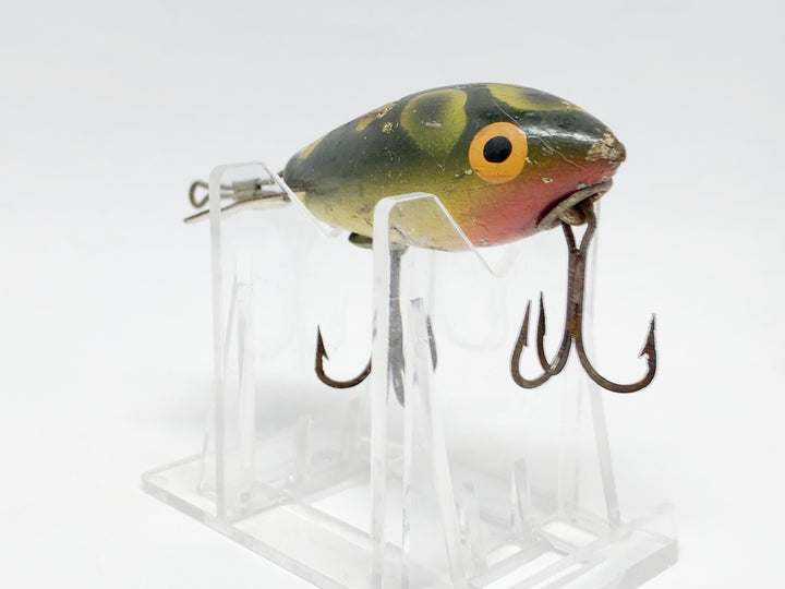 Wooden Bomber in Frog Color Vintage lure