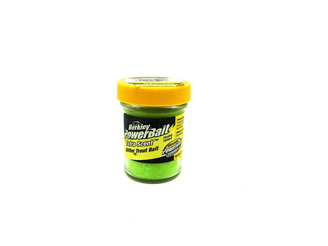 Berkley PowerBait Extra Scent Glitter Trout Bait, Chartreuse Color