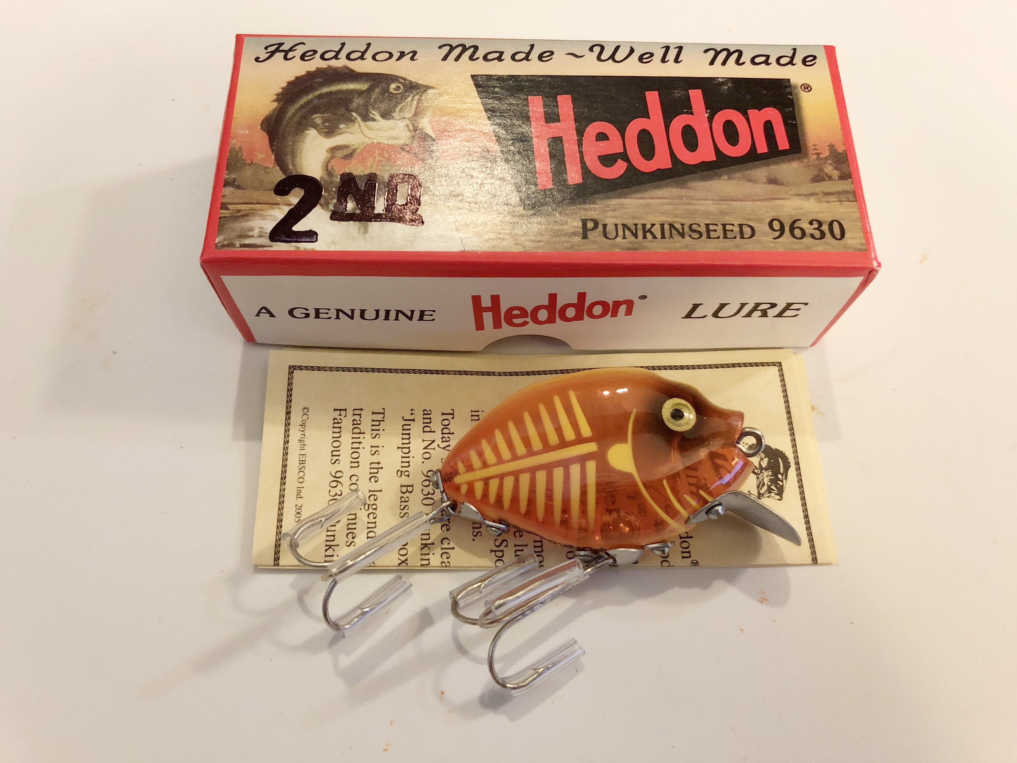 Heddon 9630 2nd Punkinseed XOY Spook Glow Orange Yellow Color New