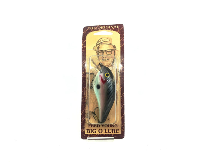 Cotton Cordell Fred Young Original Big O Wooden Lure, Bloodshad Color on Card.