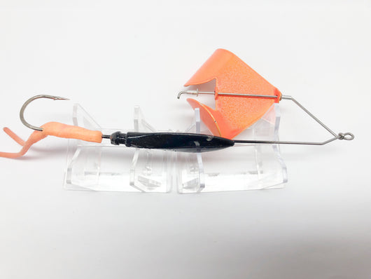 Musky Orange and Black topwater Buzz bait