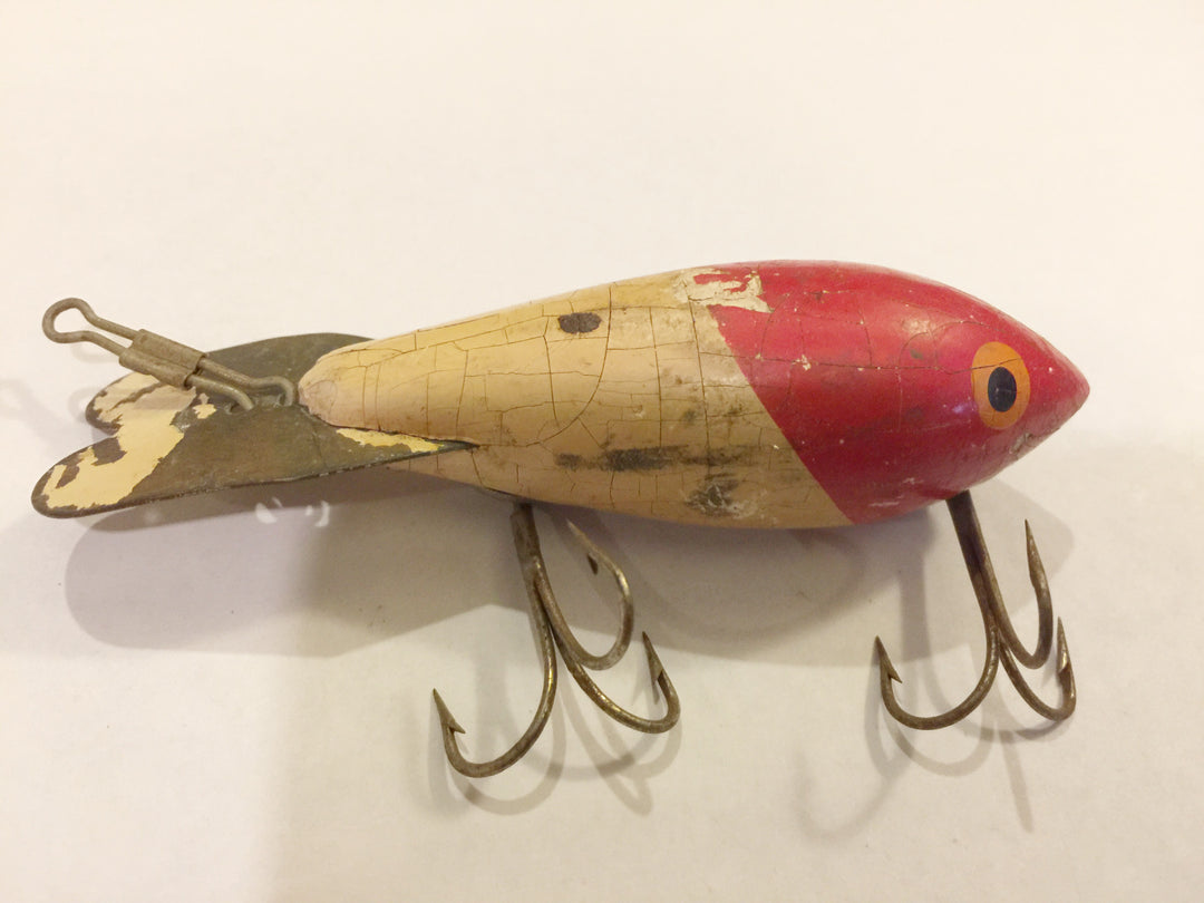 Bomber Vintage Wooden Lure Red and White