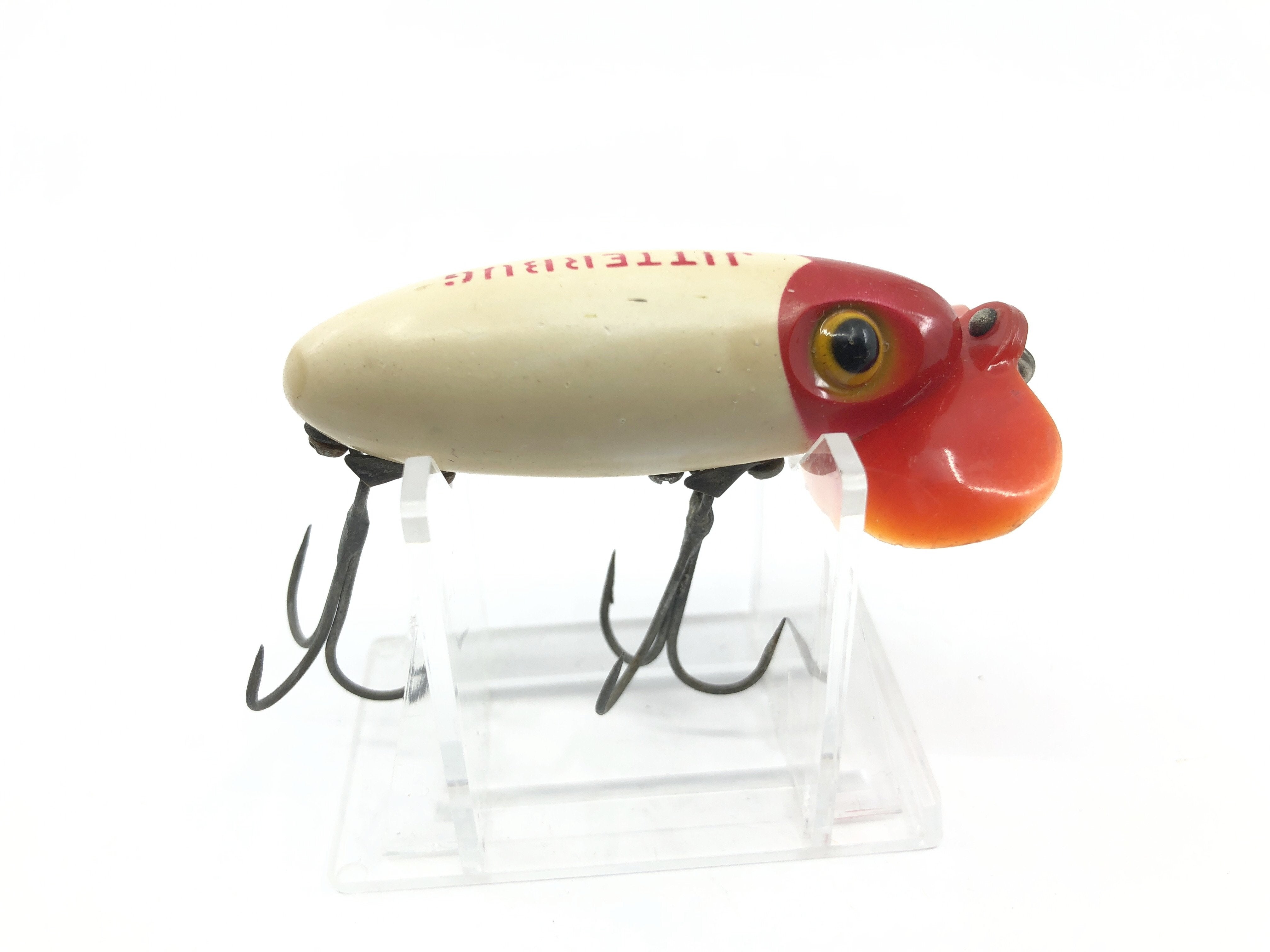 Arbogast Plastic Red Lip Jitterbug 1940's WWII Era Red White Color – My Bait Shop, LLC