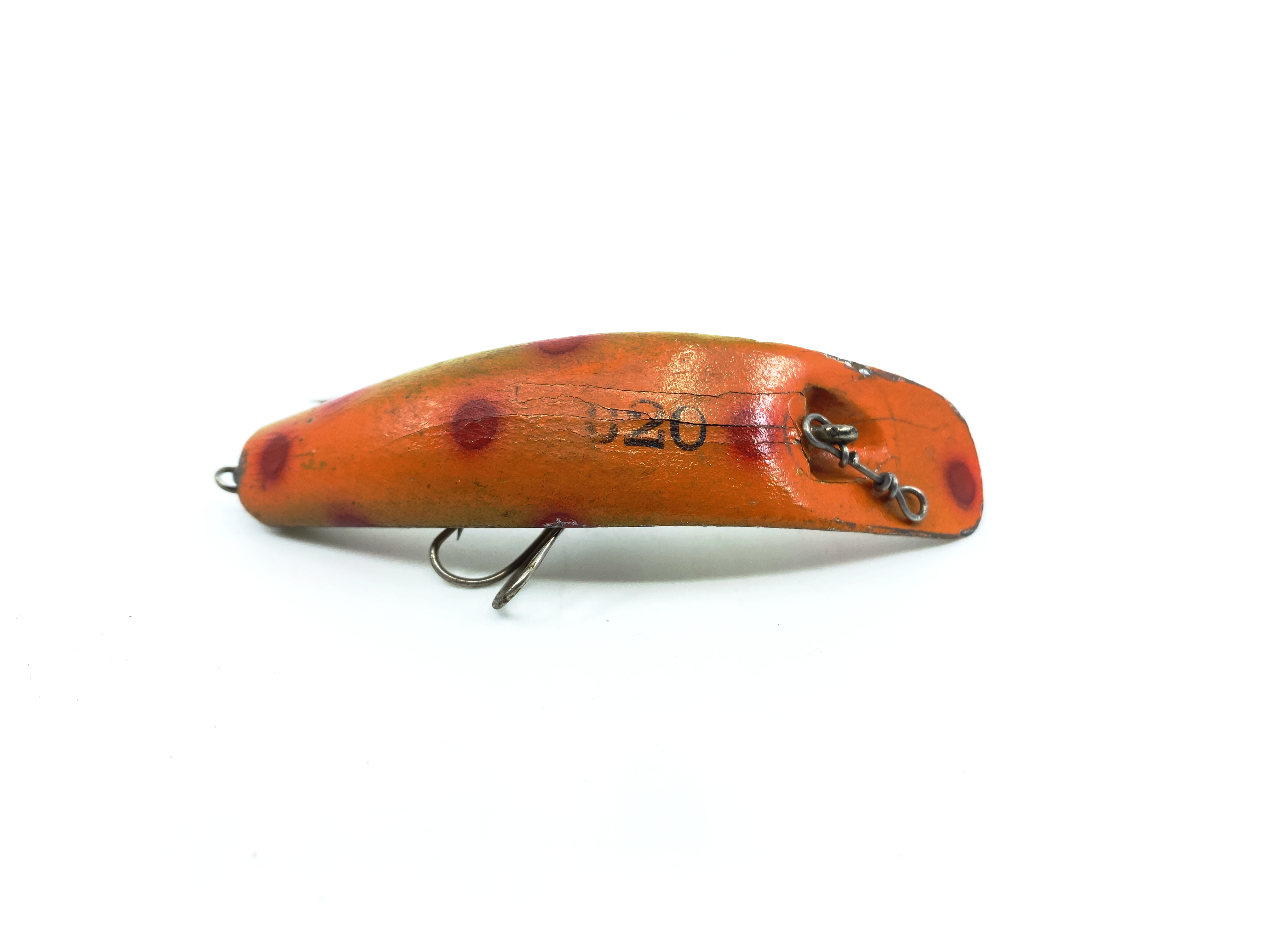 Vintage Wooden Helin Flatfish U20 OG Orange Top Gold Bottom