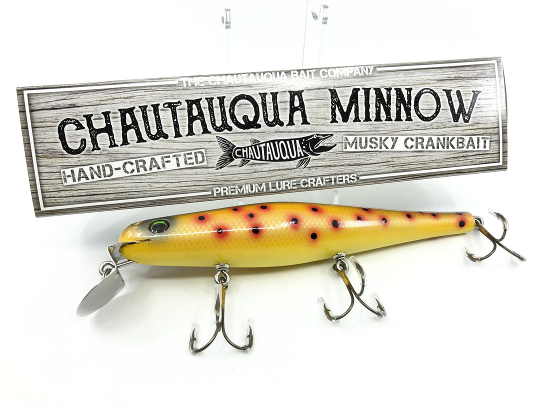 Chautauqua 8" Minnow Musky Lure Special Order Color "Orange with Black Spots"