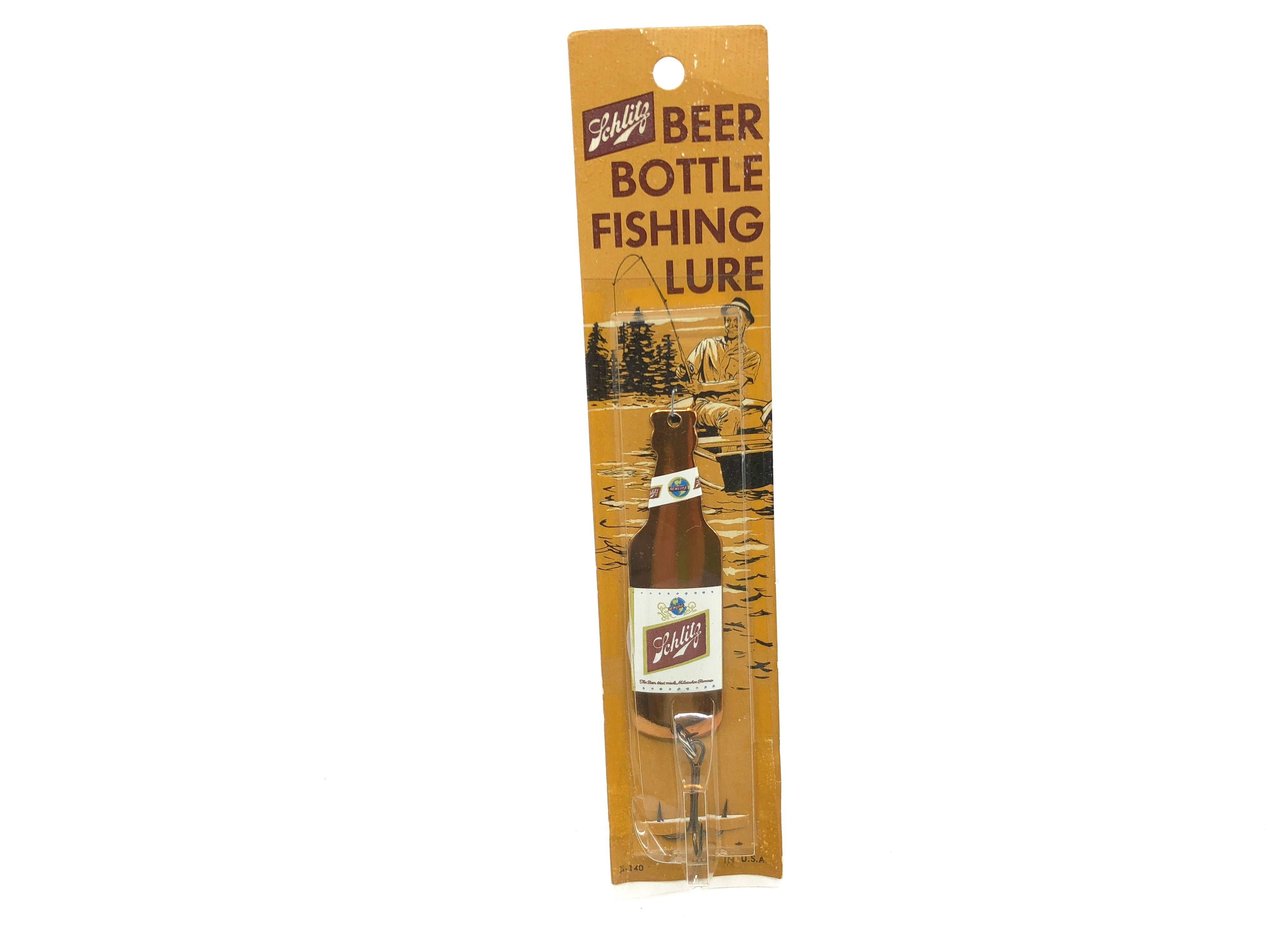 fish lure in beer bottle Schlitz Beer Bottle Novelty Lure on Card – My Bait Shop, LLC