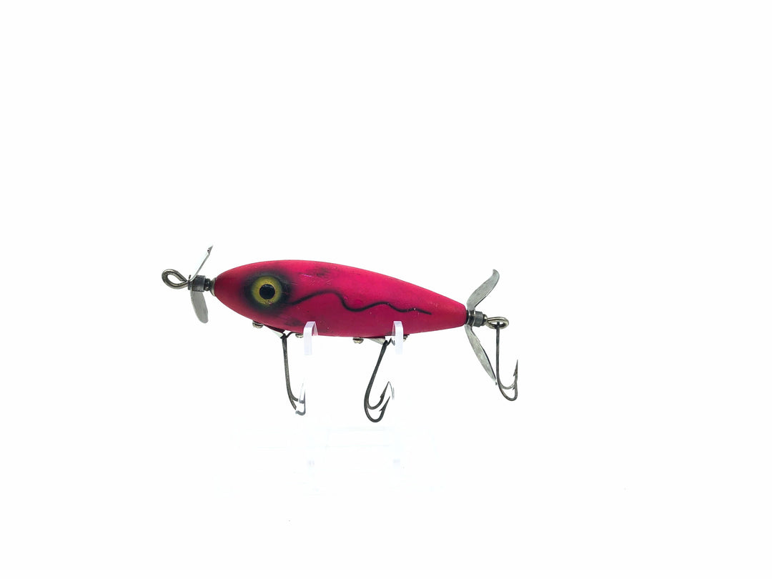 South Bend Nip-I-Diddee in Neon Red, Black "Shadow-O-Wave" "Firelacquer" Color