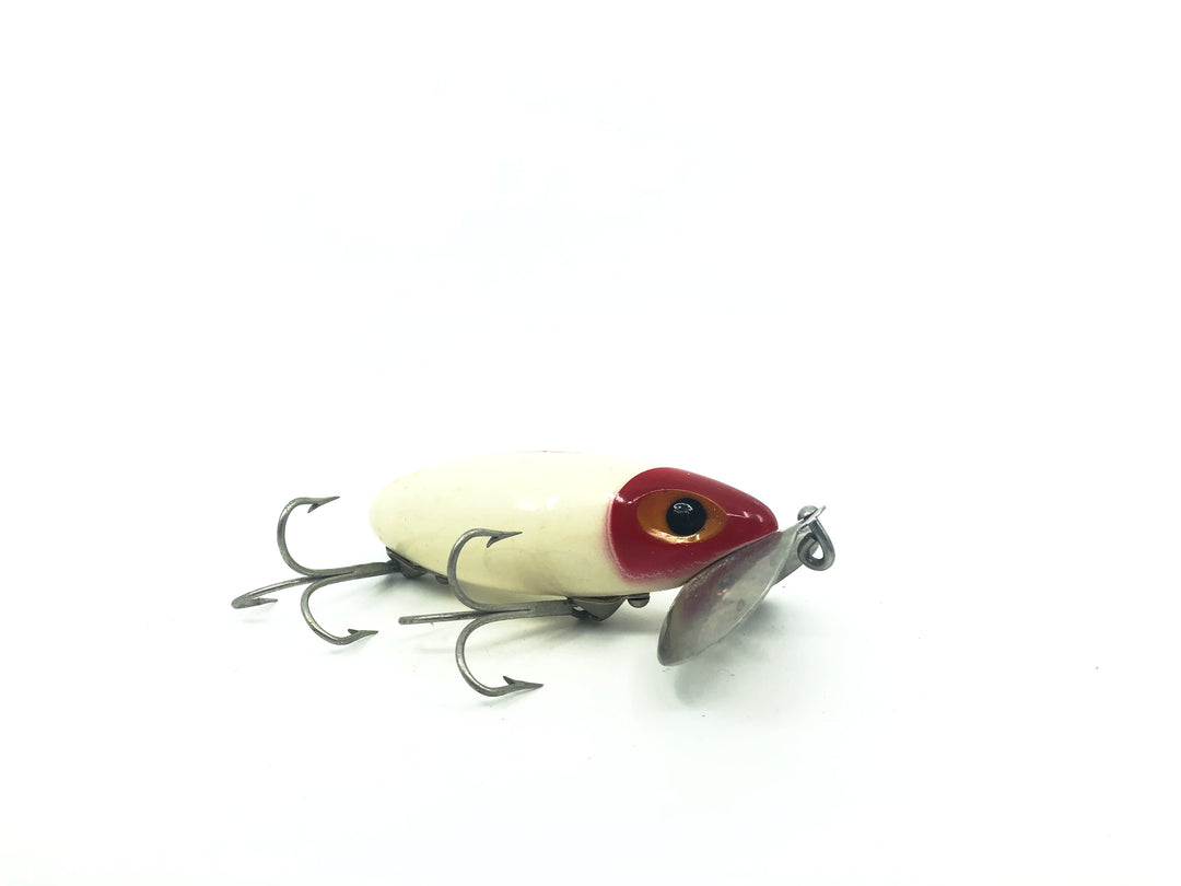 Arbogast Jitterbug Red and White Color, Flat-Eyed Model