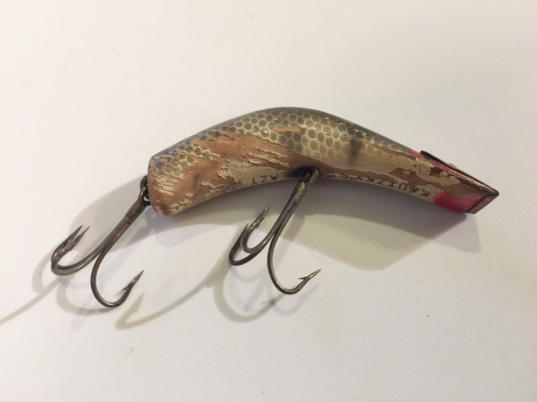 Kautzky's Lazy Ike Black Stripe Scale Wooden Lure