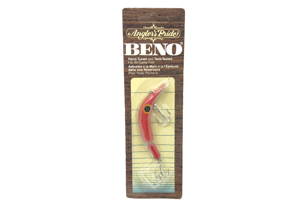 beno fishing lures Angler's Pride Beno Lure Jointed Red Yellow Eye Color New on Card