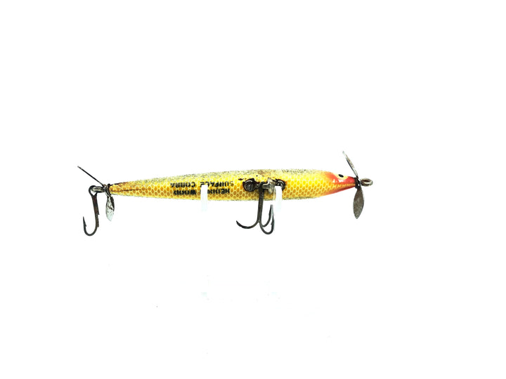 Heddon Wood Surface Cobra Yellow and Silver Color