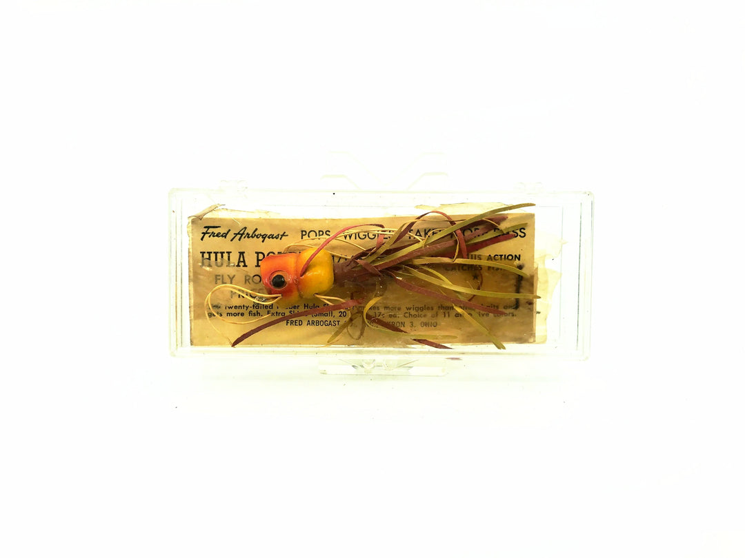 Arbogast Fly Rod Hula Popper Yellow Red Color New in Box