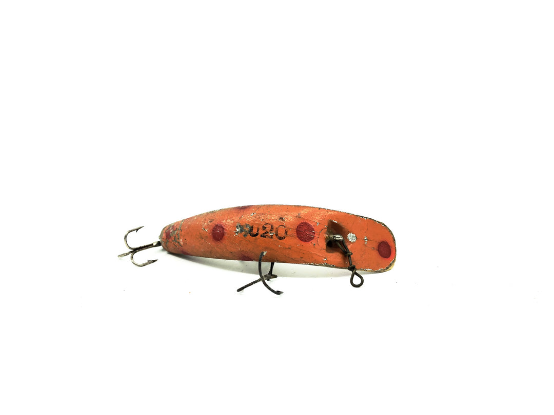 Vintage Wooden  Helin Flatfish U20 OG Orange Top Gold Bottom Color