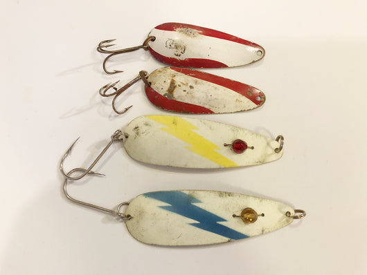 Red Eye Evil Eye Spoons and Daredevles Lot of Four