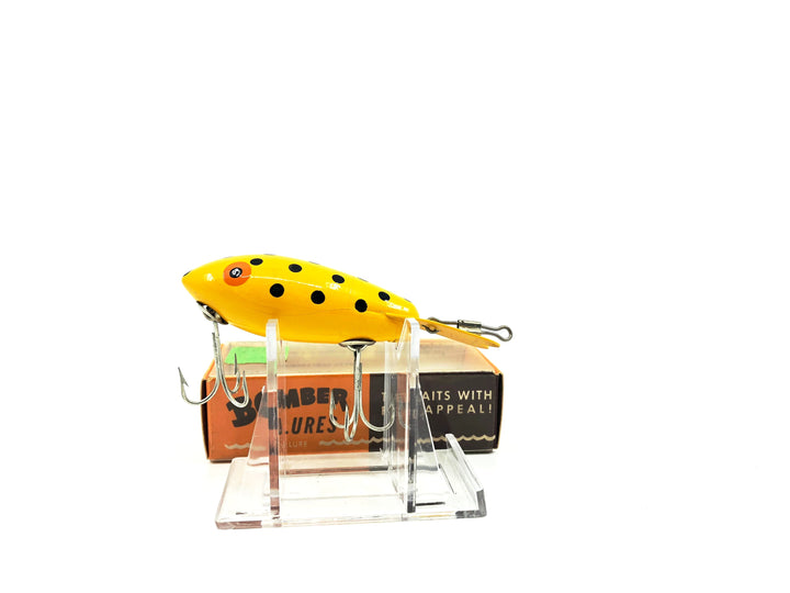 Vintage Wooden Bomber 439 Yellow Black Dots Color with Box