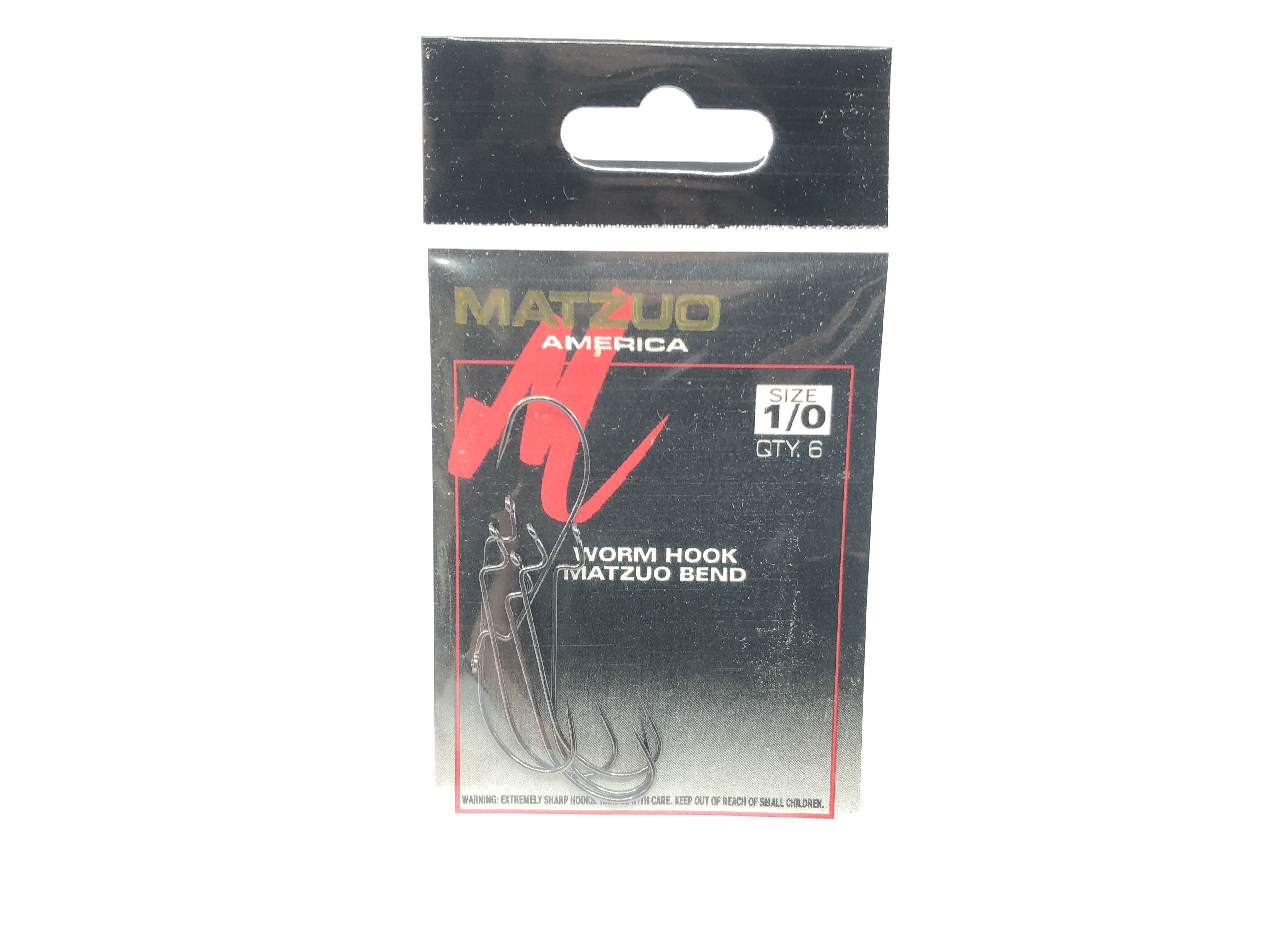 Matzuo America Worm Hook Matzuo Bend Size 1/0 Qty 6 Ref 107011-1/0