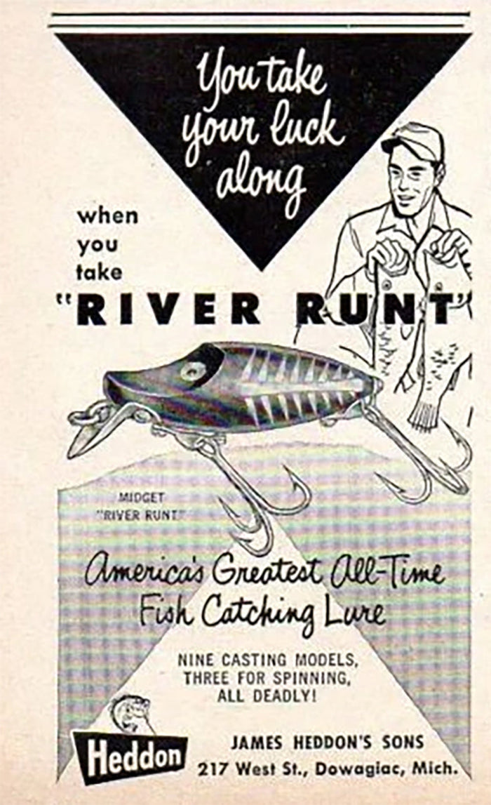 1956 Ad for Heddon Midget River Runt