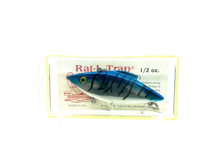 Bill Lewis Rat-L-Trap, W1 Chrome/Blue/Black Stripes Color w/Box