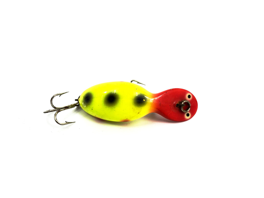 Heddon Tadpolly Tiny Tad, YRHS Yellow Fluorescent/Red Head/Dots Color