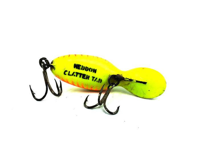 Heddon Tiny Clatter Tad, YFO Yellow Fluorescent Red Ribs/Black Back Color